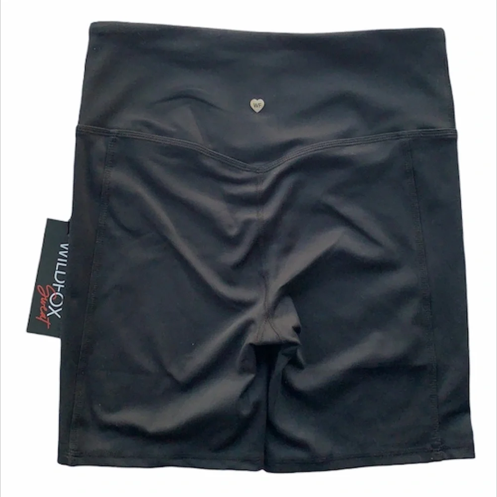 WILDFOX‎  black/natural wild leopard biker shorts